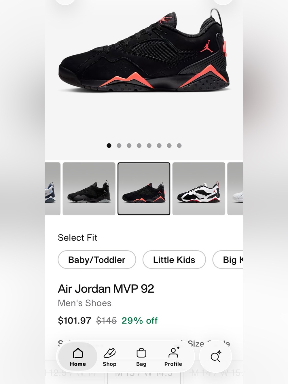 Jordan Air Jordan MVP 92 Men's Sneakers - Black with red Accents
